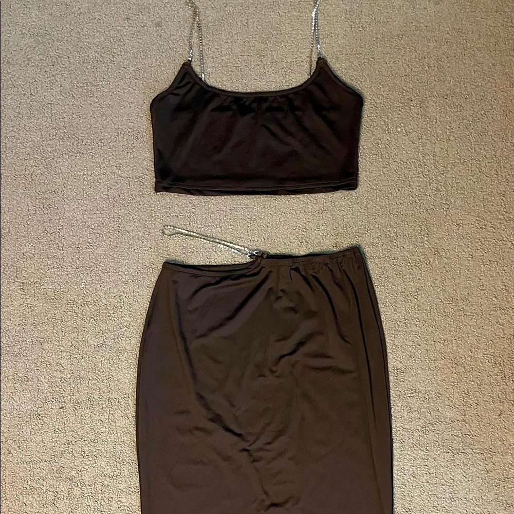 2 piece brown set